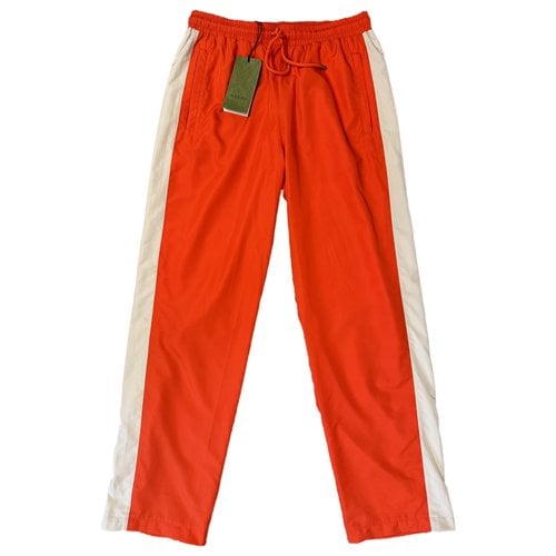 Pre-owned Gucci Trousers In Orange