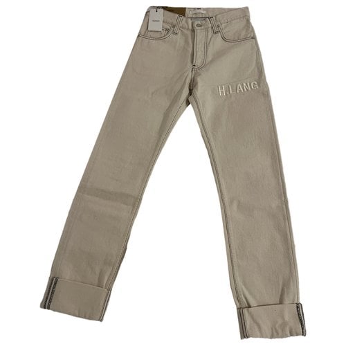 Pre-owned Helmut Lang Straight Jeans In Ecru