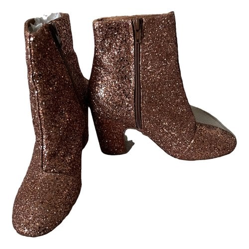 Pre-owned Bimba Y Lola Glitter Boots In Pink