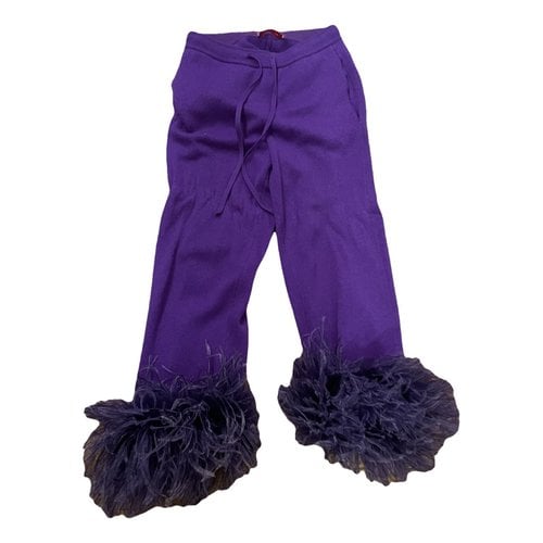 Pre-owned Valentino Cashmere Large Pants In Purple