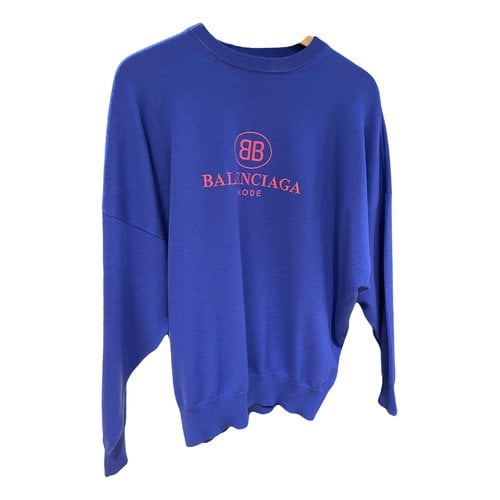 Pre-owned Balenciaga Wool Sweatshirt In Blue