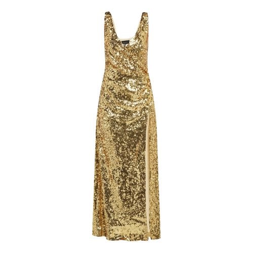 Pre-owned Bcbg Max Azria Maxi Dress In Gold