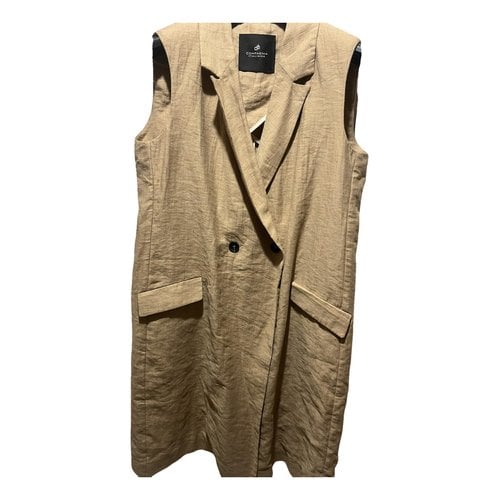 Pre-owned Compagnia Italiana Linen Mid-length Dress In Camel
