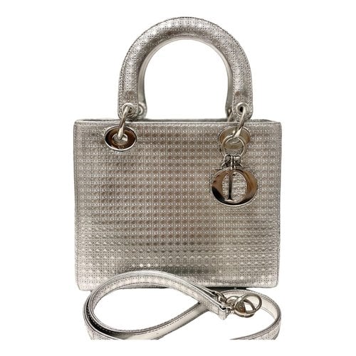 Pre-owned Dior Patent Leather Handbag In Silver