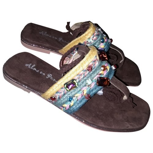 Pre-owned Alma En Pena Leather Sandals In Brown