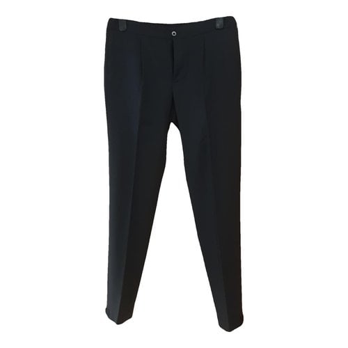 Pre-owned Incotex Wool Trousers In Navy