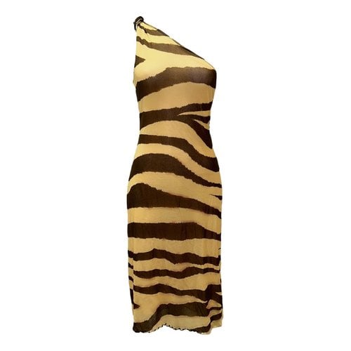 Pre-owned Moschino Glitter Mid-length Dress In Brown