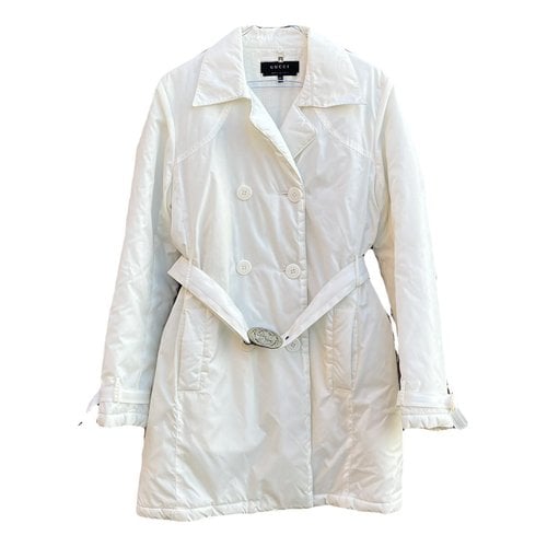 Pre-owned Gucci Peacoat In White