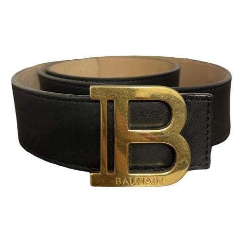Pre-owned Balmain Leather Belt In Black