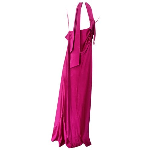 Pre-owned Galvan Silk Maxi Dress In Pink