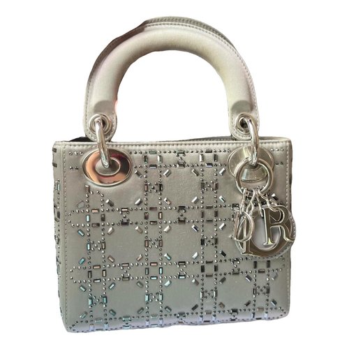 Pre-owned Dior Silk Handbag In Silver