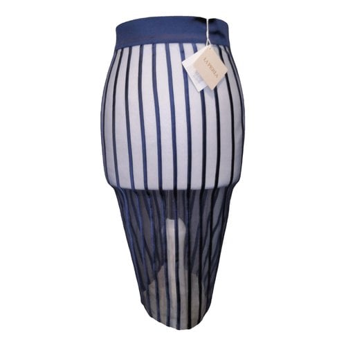 Pre-owned La Perla Silk Mid-length Skirt In Blue