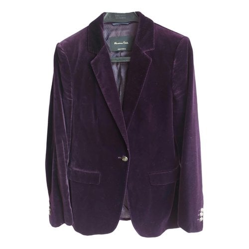 Pre-owned Massimo Dutti Velvet Blazer In Purple