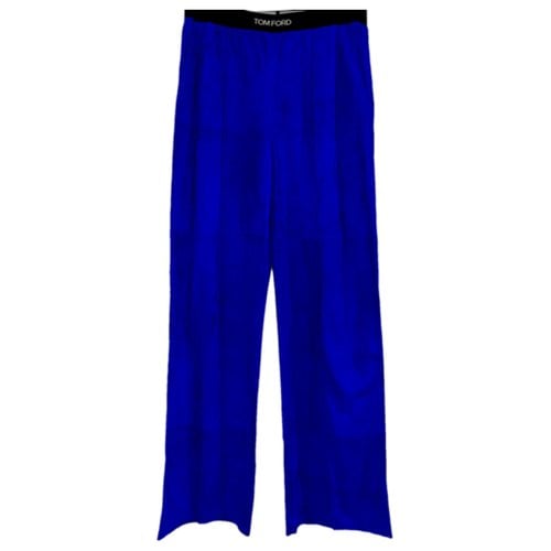 Pre-owned Tom Ford Leather Trousers In Blue