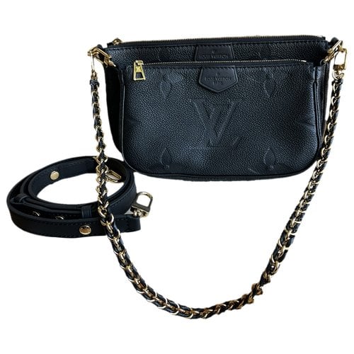 Pre-owned Louis Vuitton Multi Pochette Accessoires Leather Crossbody Bag In Black