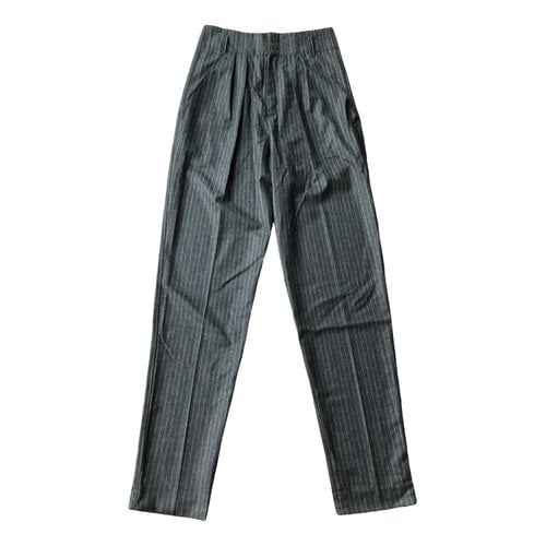 Pre-owned Isabel Marant Wool Carot Pants In Anthracite