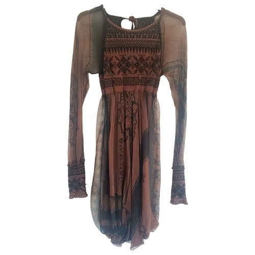 Pre-owned Jean Paul Gaultier Silk Mid-length Dress In Brown