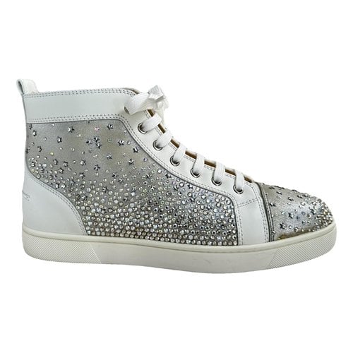 Pre-owned Christian Louboutin Louis High Trainers In Silver