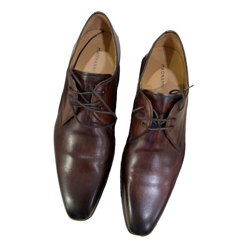 Pre-owned Magnanni Leather Lace Ups In Brown