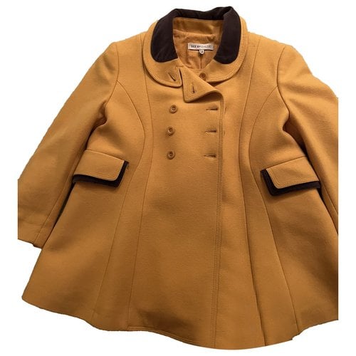 Pre-owned See By Chloé Wool Coat In Yellow