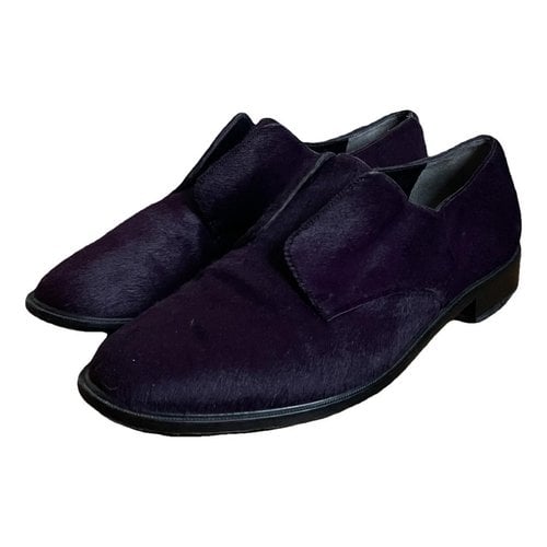 Pre-owned Robert Clergerie Pony-style Calfskin Lace Ups In Purple