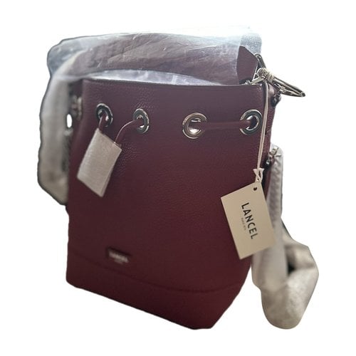Pre-owned Lancel Ninon Leather Crossbody Bag In Burgundy
