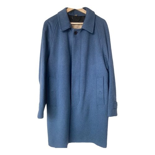 Pre-owned Burberry Cashmere Coat In Turquoise