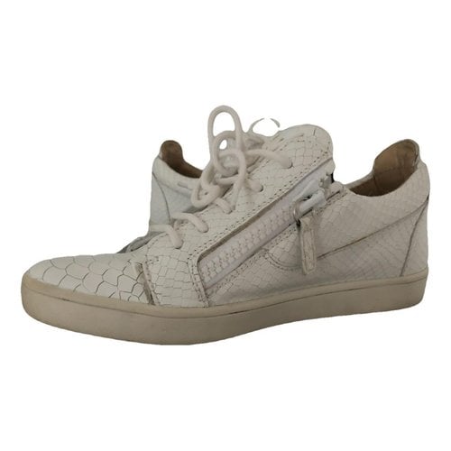 Pre-owned Giuseppe Zanotti Donna Leather Trainers In White