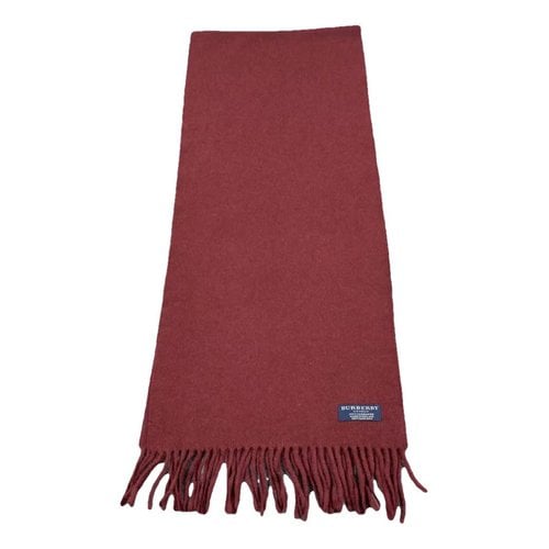 Pre-owned Burberry Cashmere Scarf In Burgundy