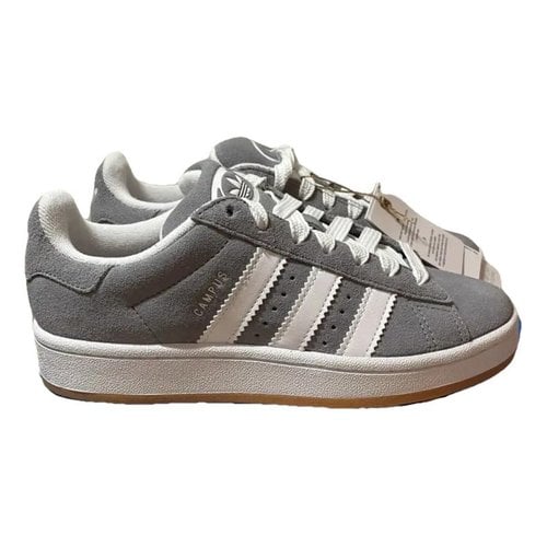Pre-owned Adidas Originals Gazelle Leather Trainers In Grey