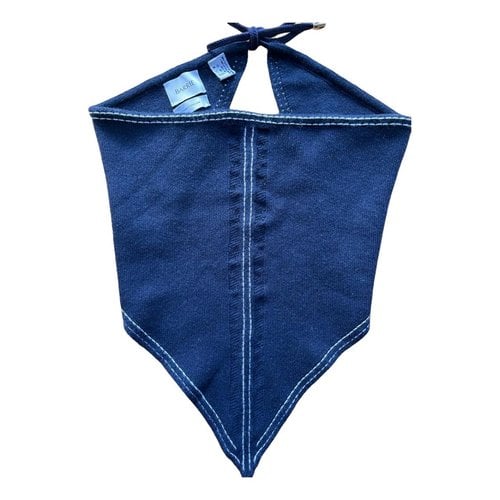 Pre-owned Barrie Cashmere Neckerchief In Blue