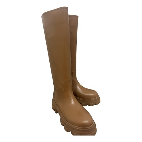 Pre-owned Gia X Pernille Teisbaek Leather Wellington Boots In Brown