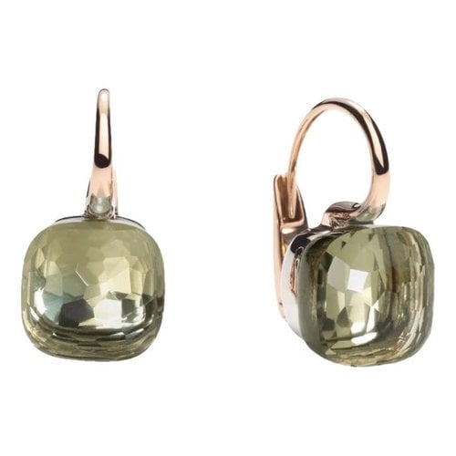 Pre-owned Pomellato Nudo Pink Gold Earrings In Green
