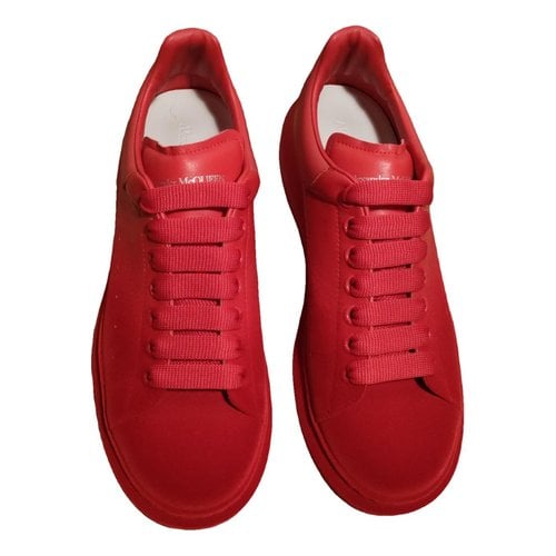 Pre-owned Alexander Mcqueen Oversize Leather Trainers In Red