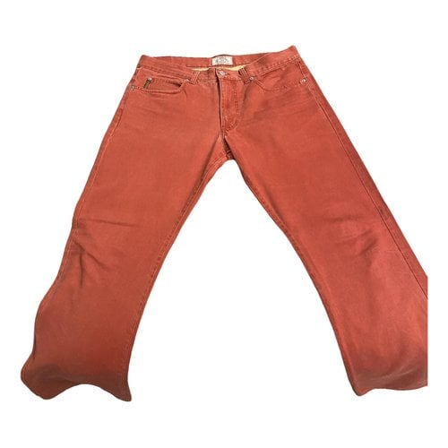Pre-owned Giorgio Armani Straight Jeans In Red