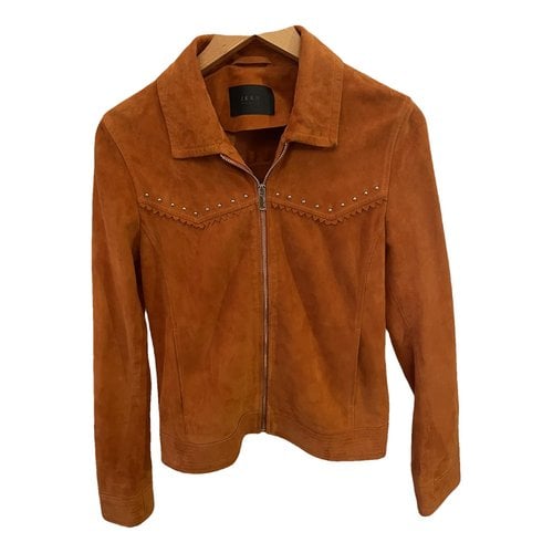 Pre-owned Ikks Leather Jacket In Orange