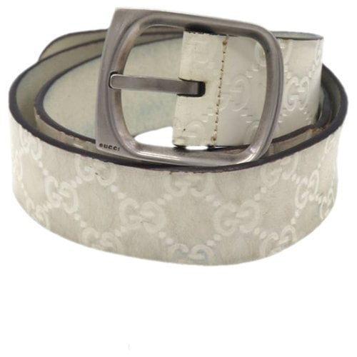 Pre-owned Gucci Exotic Leathers Belt In White