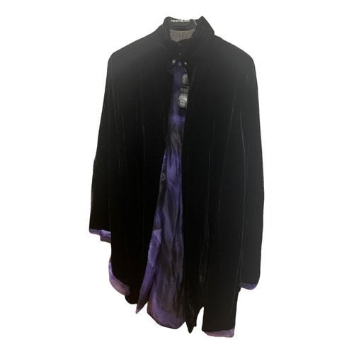 Pre-owned Giorgio Armani Velvet Coat In Black