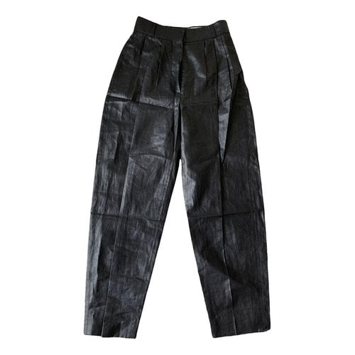 Pre-owned Alexander Mcqueen Linen Trousers In Black