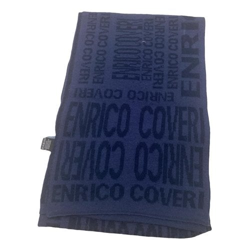 Pre-owned Enrico Coveri Wool Scarf In Blue