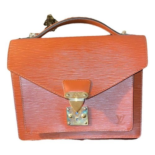 Pre-owned Louis Vuitton Neo Monceau Leather Handbag In Orange