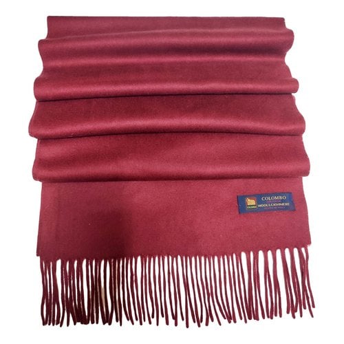 Pre-owned Colombo Cashmere Scarf & Pocket Square In Burgundy