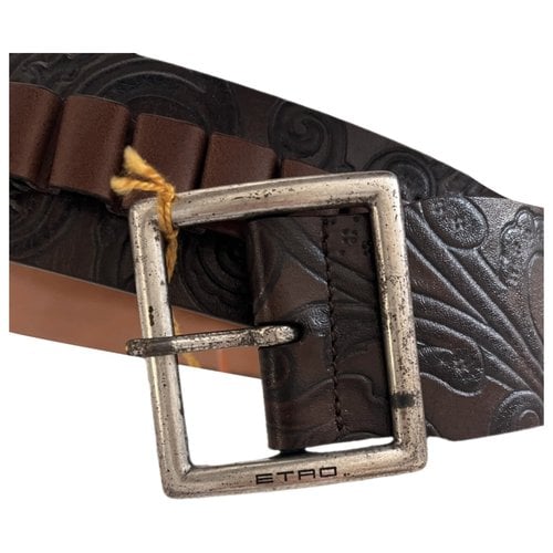 Pre-owned Etro Leather Belt In Brown