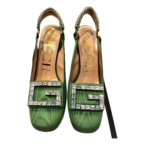 Pre-owned Gucci Cloth Sandals In Green