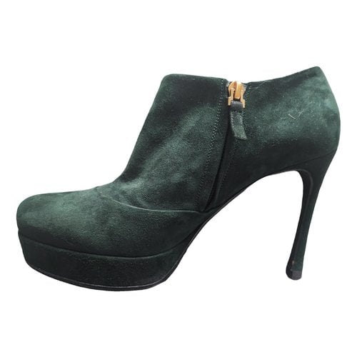 Pre-owned Saint Laurent Boots In Green