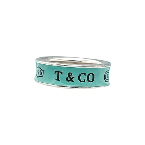 Pre-owned Tiffany & Co Tiffany 1837 Silver Ring In Blue