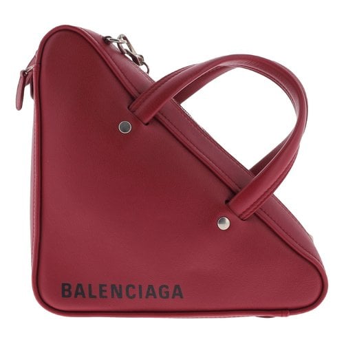 Pre-owned Balenciaga Triangle Leather Crossbody Bag In Burgundy