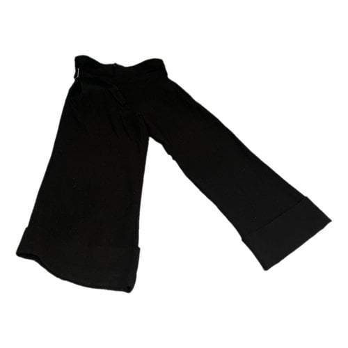 Pre-owned Yohji Yamamoto Wool Trousers In Black