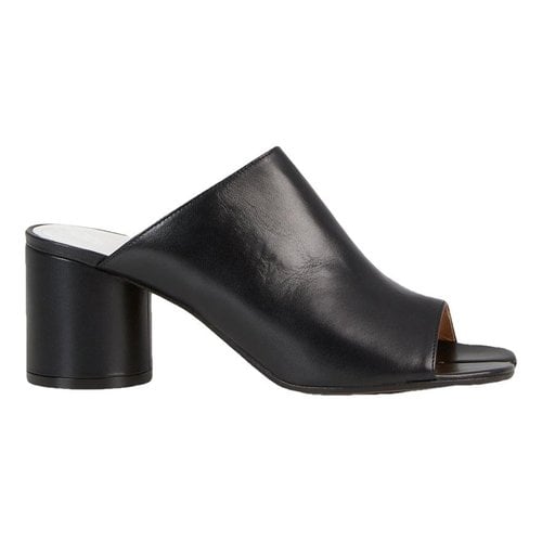 Pre-owned Maison Margiela Leather Mules & Clogs In Black