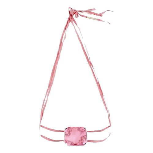 Pre-owned Dries Van Noten Crystal Necklace In Pink